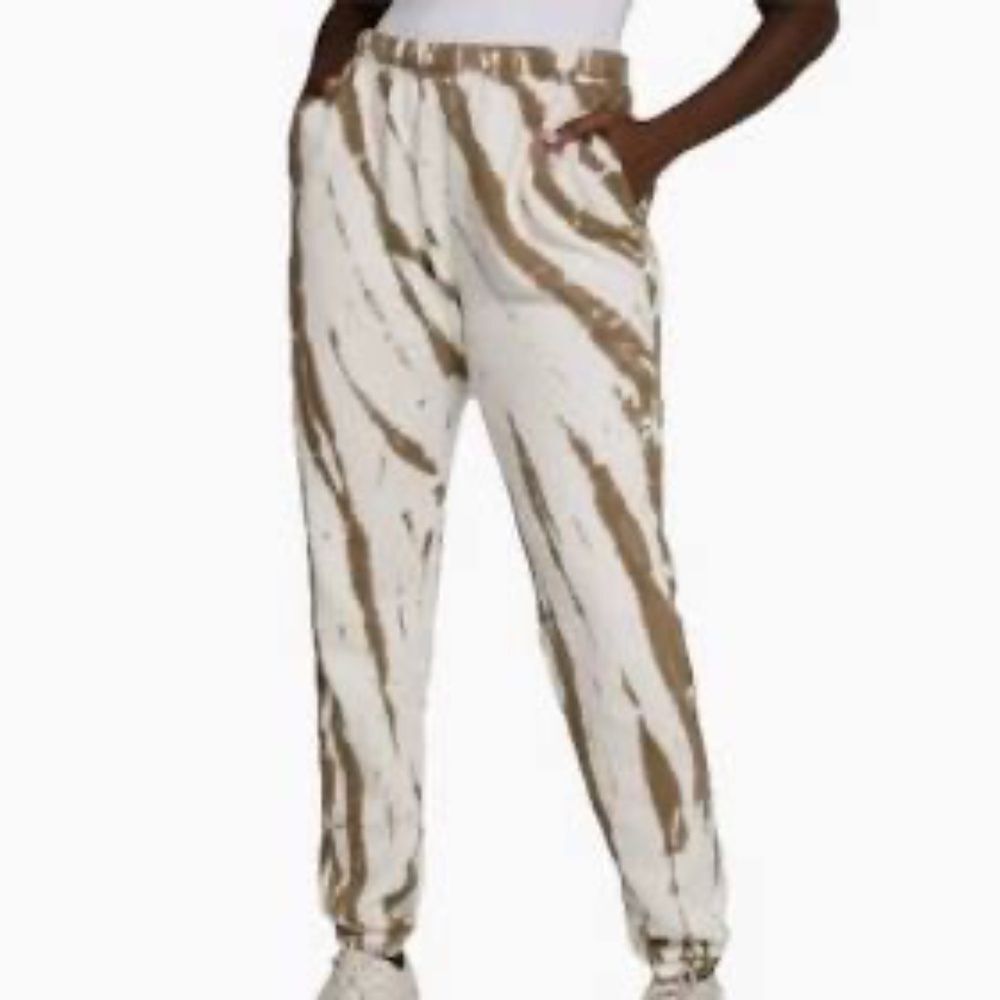 Good American Putty/White Tie Dye Boyfriend Joggers Sz 0/XS